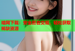 暗网下裁：安全匿名交易，轻松获取稀缺资源