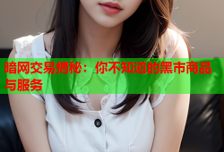 暗网交易揭秘：你不知道的黑市商品与服务