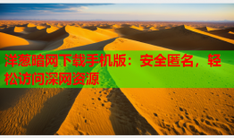 洋葱暗网下载手机版：安全匿名，轻松访问深网资源