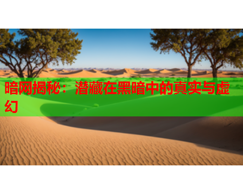 暗网揭秘：潜藏在黑暗中的真实与虚幻