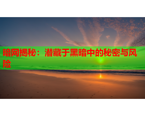 暗网揭秘：潜藏于黑暗中的秘密与风险