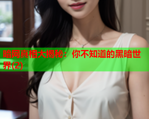 暗网真相大揭秘：你不知道的黑暗世界(2)