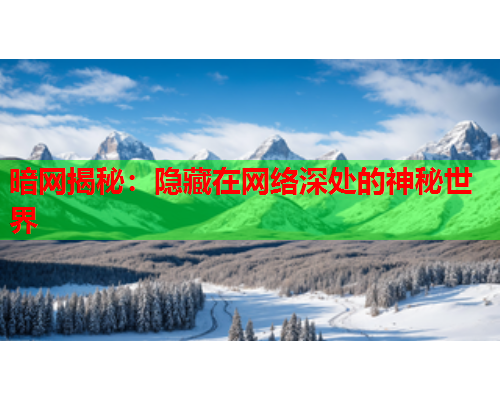 暗网揭秘：隐藏在网络深处的神秘世界
