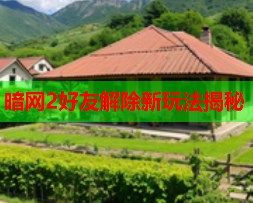 暗网2好友解除新玩法揭秘