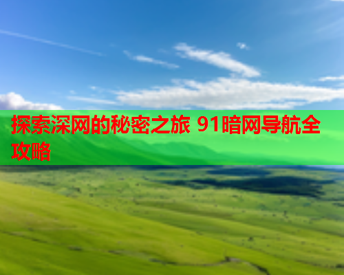 探索深网的秘密之旅 91暗网导航全攻略