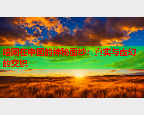 暗网在中国的神秘面纱：真实与虚幻的交织