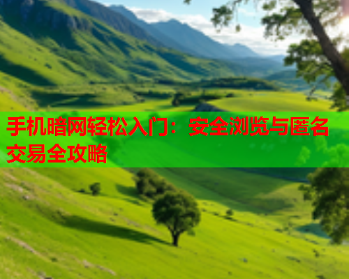手机暗网轻松入门：安全浏览与匿名交易全攻略