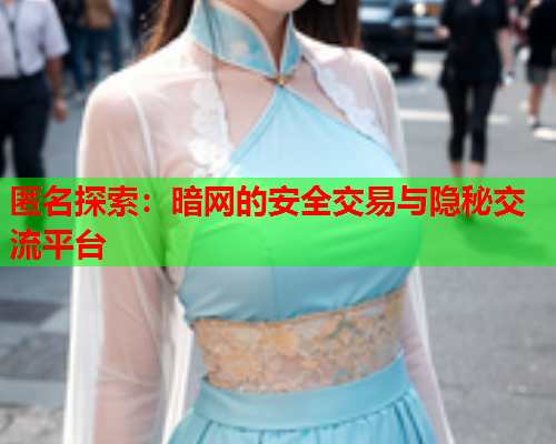 匿名探索：暗网的安全交易与隐秘交流平台