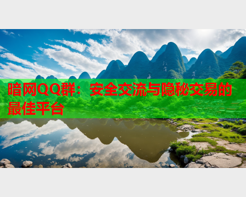 暗网QQ群：安全交流与隐秘交易的最佳平台